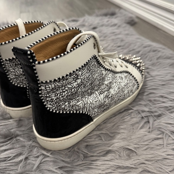 Christian Louboutin Men's Orlato High Top Spike Sneakers - Picture 6 of 8
